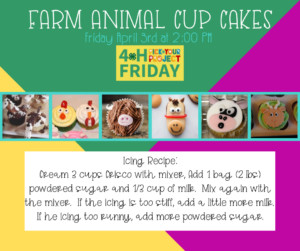 farm animal cupcake class with icing recipe