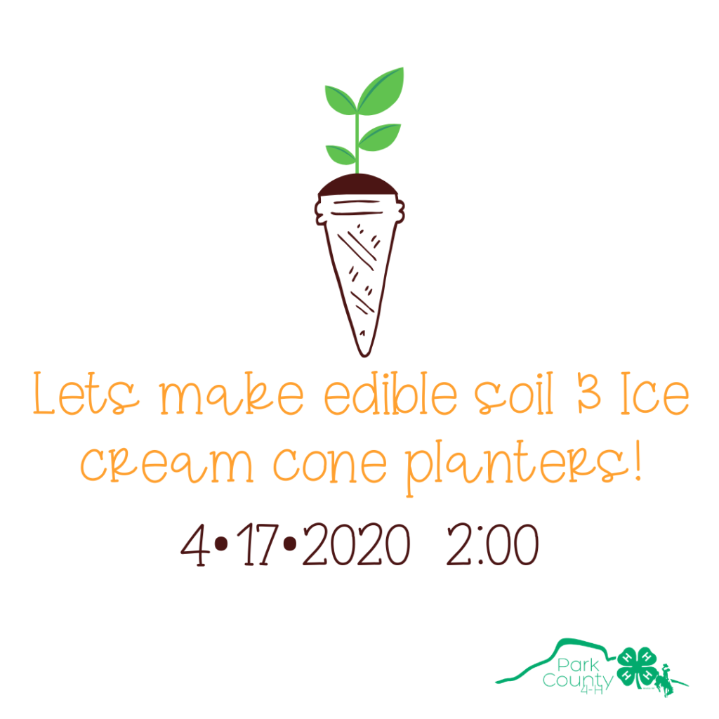 Lets make edible soil and ice cream cone planters 4-17-2020 at 2:00