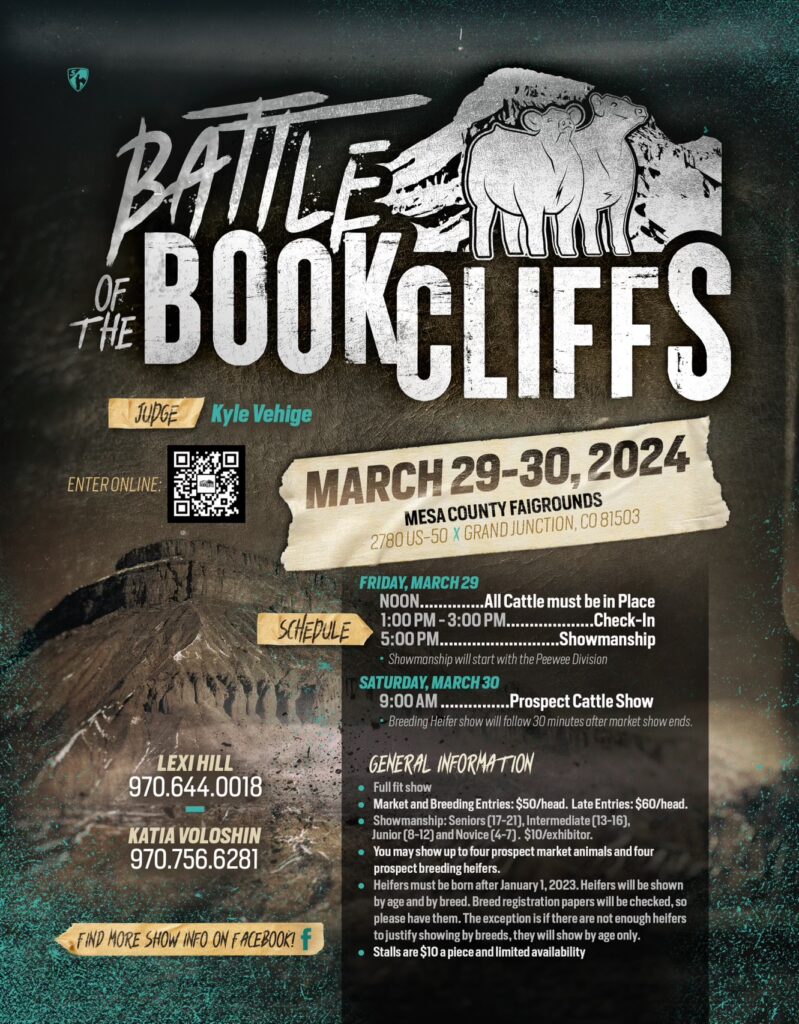 Battle of the Bookcliffs cattle jackpot flyer.