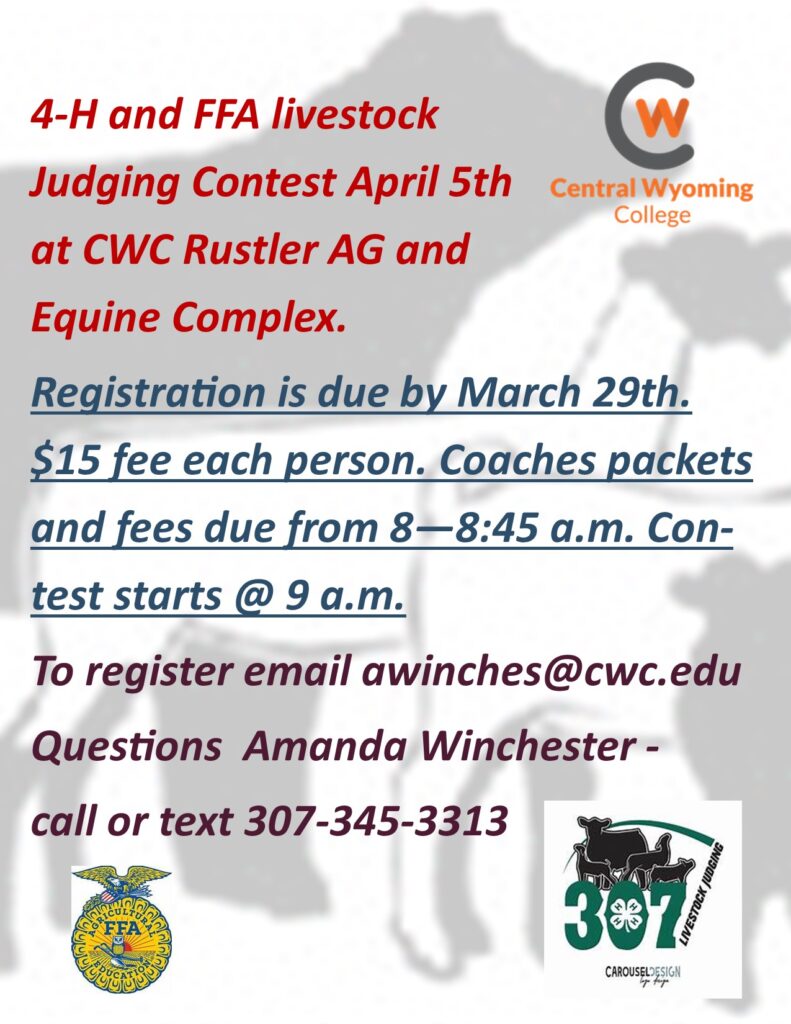 CWC livestock judging contest April 5, 2024
