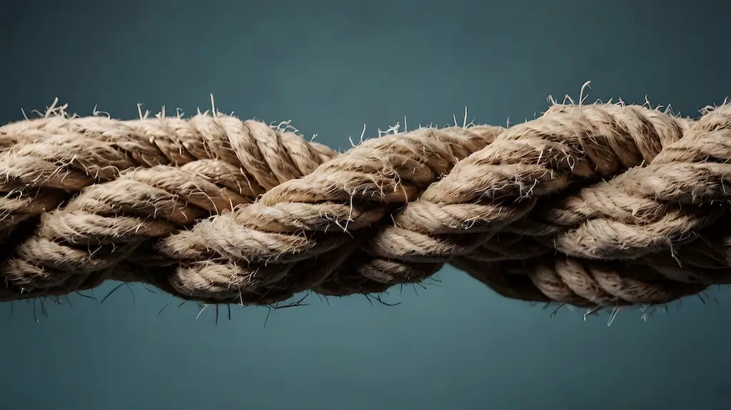 closeup of a multi strand rope