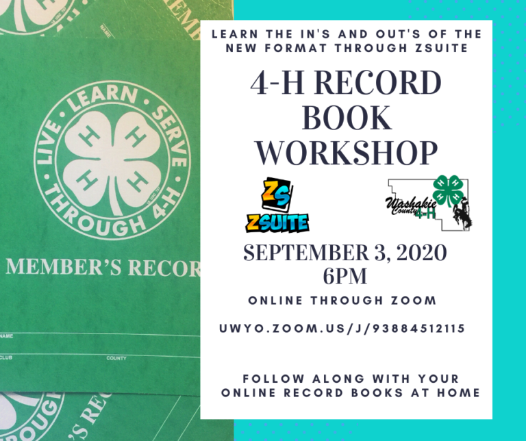 4H Record Book Washakie County 4H
